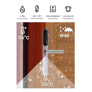 Waterproof Aluminium Door Lock Slim Smart With Cylinder