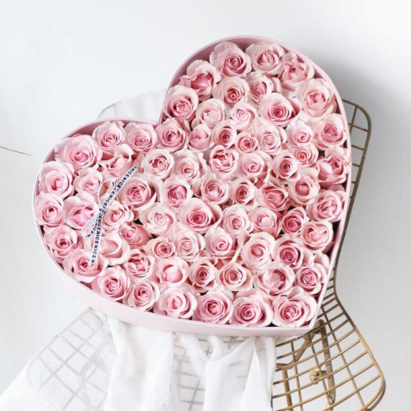 Large Colorful Preserved Rose Bouquet Shaped Hat Heart Printing Paper Gift Flower Box