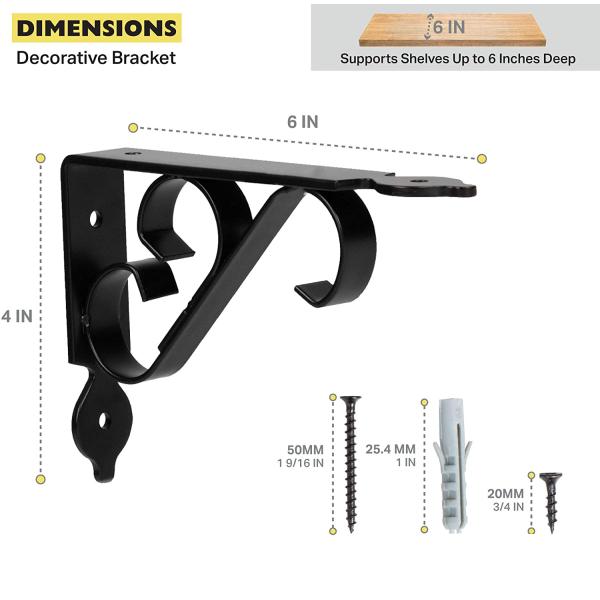 5mm Thickness Powder Coated Decorative Furniture Shelves Bracket for Items on Amazon