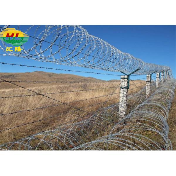 Buy Hot Dipped Galvanized BTO-18 Conertina Razor Wire For Border Security at wholesale prices