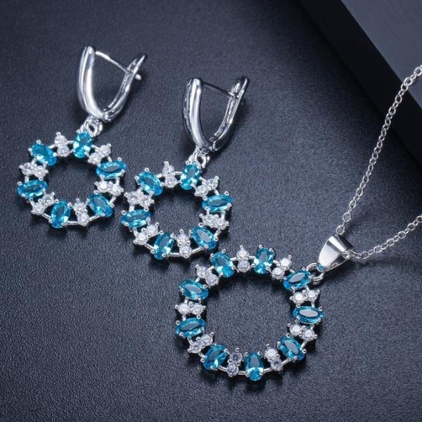 CZ Earrings for Women Crystal Nacklace Jewelry Female Accessories Jewelry Wedding Jewelry Sets