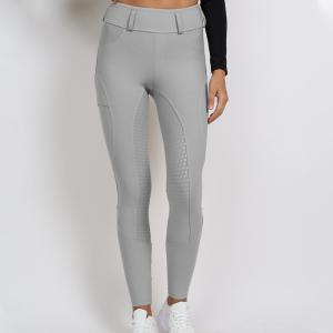 Silver Gray Breeches Women Horse Riding Tights 280gsm Custom Logo