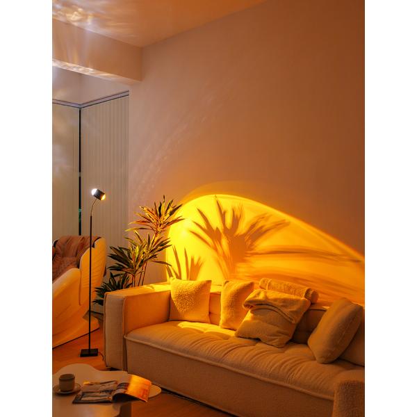 Intelligent Control LED Floor Lamp Water Ripple Design for Coffee Shop or Night Light