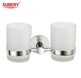 Buy SUS 304 Double Tumbler Holder Glass Polished Chrome OEM ODM at wholesale prices