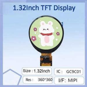 1.32-Inch Round TFT LCD Display | 360×360 Pixels High-Res, GC9C01 Driver Chip,