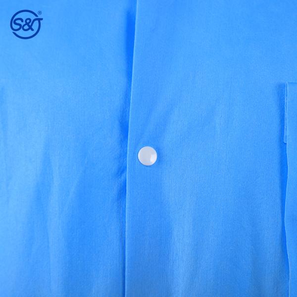 Cheap Disposable dental non-woven lab gown hospital long sleeve short coat for doctor and nurse