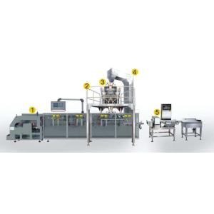Snacks Automatic Food Packing Machine 35-70bags/Min Speed 80-180 MM Width