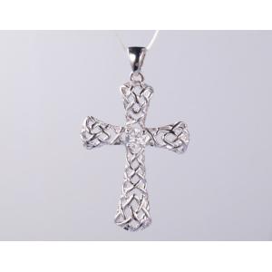 Sparkling Hollow Wrapping Cross Religious CZ Pendant for Daily Wear and Summer