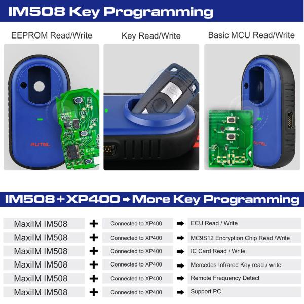 Original Autel MaxiIM IM508 Advanced IMMO & Key Programming Tool Plus XP400 Key and Chip Programmer