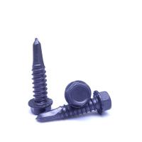 China Purple Ruspert Serration Knurled Hex Head Self Drilling Screws Stainless Steel 410 BSD Thread for sale