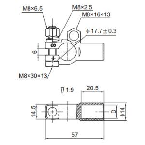 Universal Car Automotive Battery Terminals / Car Battery Positive Connector