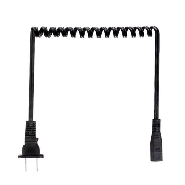 Durable 2pin black power cable for shaver copper power cord