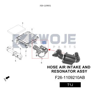 OEM F26-1109210AB Auto Parts Hose Air Intake And Resonator Assy For Chery Jetour