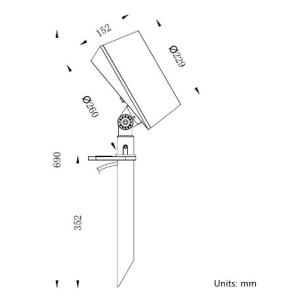 IP65 120LM/W 36X3W LED Landscape Flood Lights With Spike
