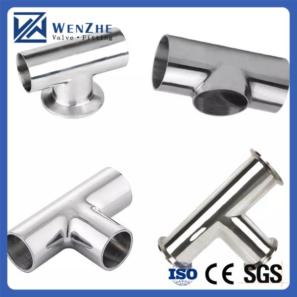 Custom Tee Tube Connector Stainless Steel 304 316 Tube Fittings Clamp Welding Equal