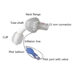 Sterilized PVC Cuff Tracheostomy Tube With Inner Cannula Tracheostomy Tube