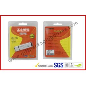 Folded Cable Transparent Plastic Clamshell Packaging For USB With Paper Insert