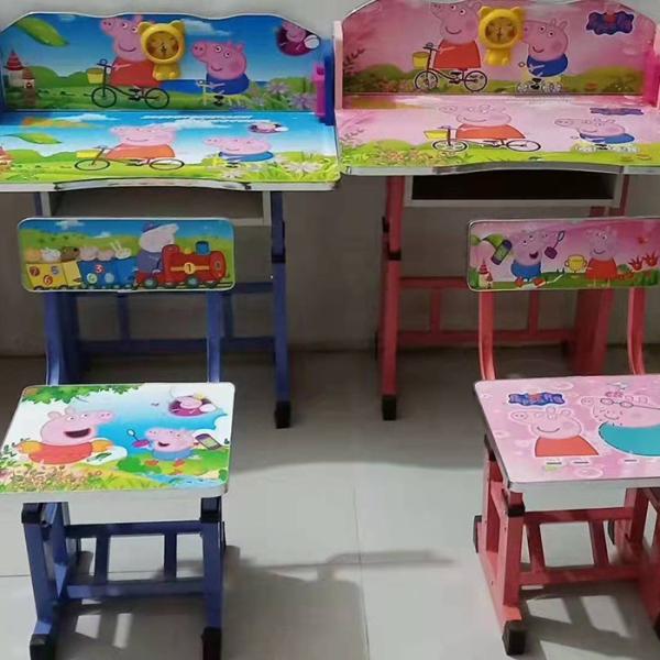 Buy Pink Childrens Desk Chair With Storage Combo Small Cartoon Pattern Printing at wholesale prices