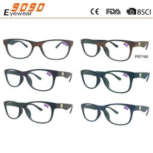 Unisex fashionable reading glasses, made of plastic, Power rang : 1.00 to 4.00D