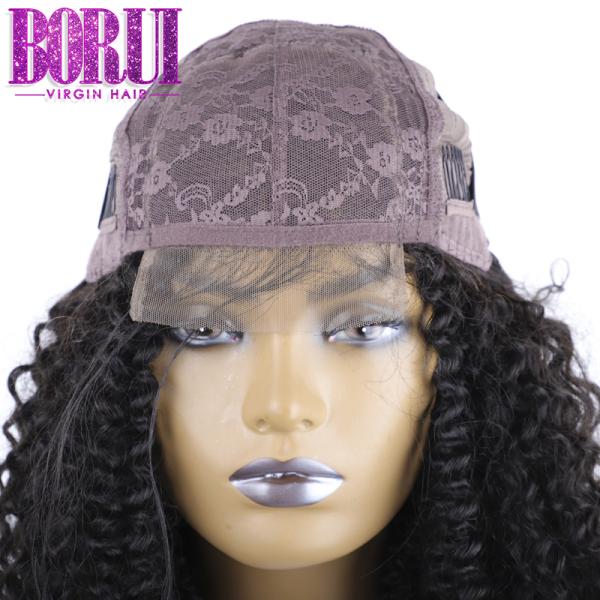 Brazilian Unprocessed Human Hair 4 by 4 Kinky Curly Closure Wigs For Black Women