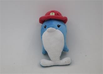 Buy Stufffed Plush Sea Animal Toys Stuffed dolphin with hat dolphin in blue OEM ODM service at wholesale prices