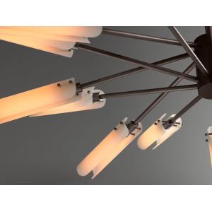 Adjustable Height Brass Copper Circular Chandelier with UV Printing