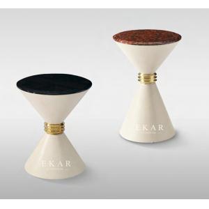 Unique End Small Round Hourglass Shaped Side Table W002H6B