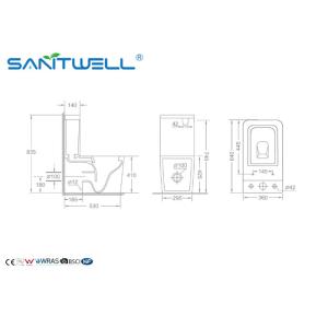 Mobile public floor standing close coupled wc washdown toilet
