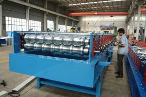 China Panasonic Transducer Corrugated Roof Roll Forming Machine With Chain Drive on sale