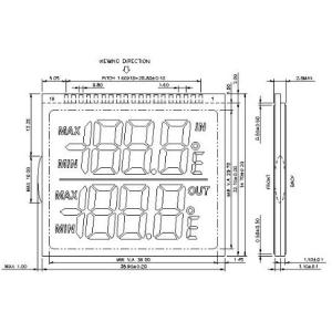 Customized Positive Reflective Segment TN LCD Screen For Meter Display
