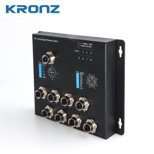 Industrial M12 Ethernet Switch Wall Mounted 8 Port Network Switch 4K MAC Table