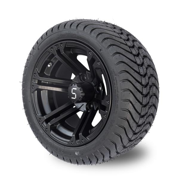 Buy 12x7 Matte Black Golf Cart Wheel Tire Combo 215/35-12 Low Profile Tire Combo 101.6 PCD at wholesale prices