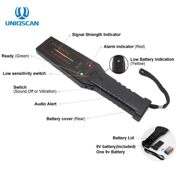 Light Alarm 50mA IP31 Waterproof ABS Handheld Body Scanner