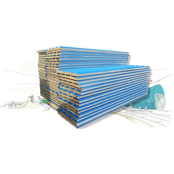 Colored Steel Foamed Sandwich Panel Roll Forming Machine Hydraulic Cutting