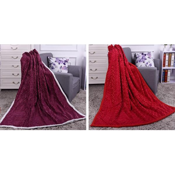 Solid Color Heavy PV Fleece Fake Fur Blankets And Throws Two Layers Anti -