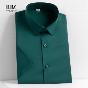 Non-Iron Men's Long-Sleeved Shirt with Covered Button Closure and Anti-Wrinkle Feature