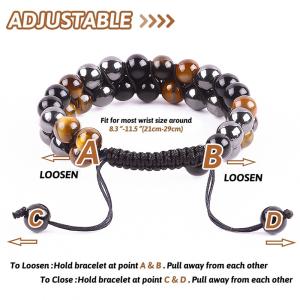 Adjustable Double Layer Handmade Triple Stone Braided Rope Healing Bracelet