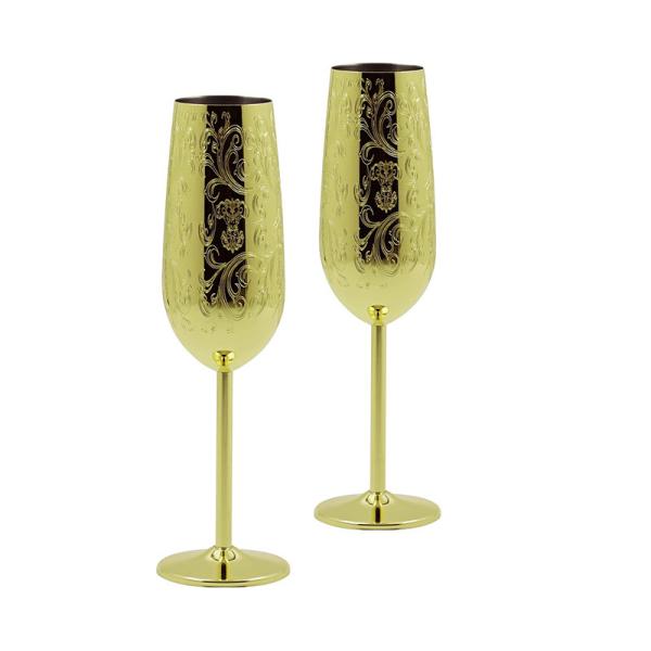 Buy Stainless Steel Champagne Glasses Goblet Elegant For Wedding Party at wholesale prices