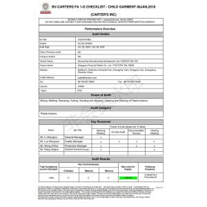 Dongguan Fengcai Button Co., Ltd. Certifications