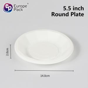 Disposable Biodegradable Corn Starch Snack Cake Plates Eco- friendly Round Trays