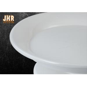 Footed Glossy White Fiberglass Centerpiece Table Vases Flower Serving Bowl