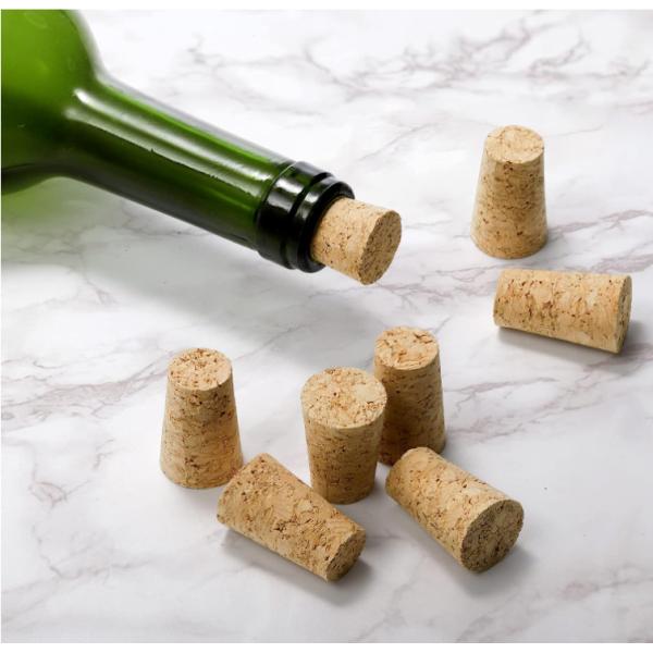 Natural Wine Cork Conical Bottle Stopper Custom Size For Champagne Bottle