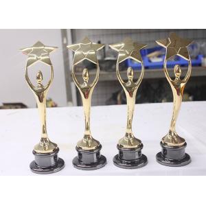 Custom Trophy Awards Shiny Gold / Bronze / Silver Plated Type Optional