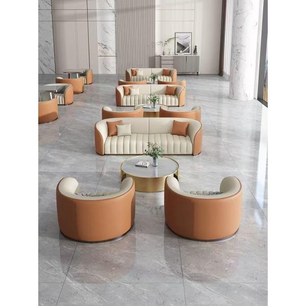 Modern Hotel Lobby Furniture Sectional Sofa and table set For Reception And