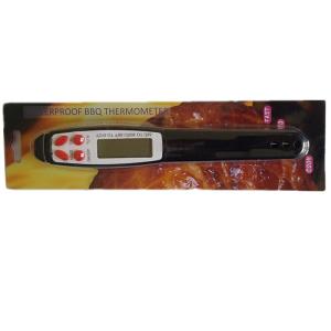 Black Waterproof Digital Food Thermometer With Stainless Steel Probe