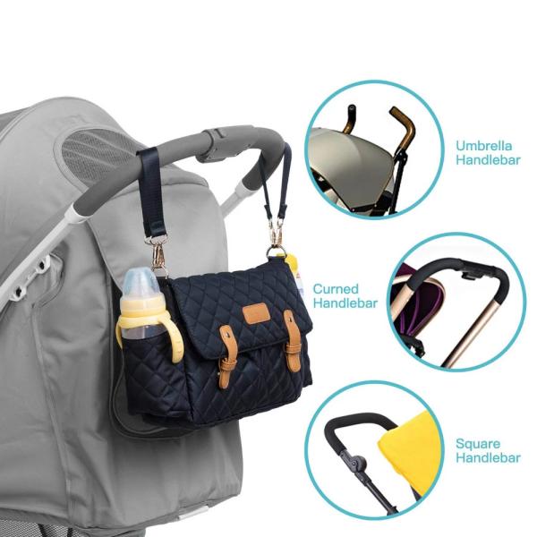 2 Side Bottle Pockets Baby Stroller Organizer Bag Magnetic Buckles