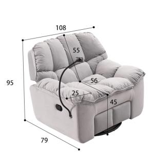 BN Living Room Recliners Plush Fabric Multifunctional Electric Single Recliner