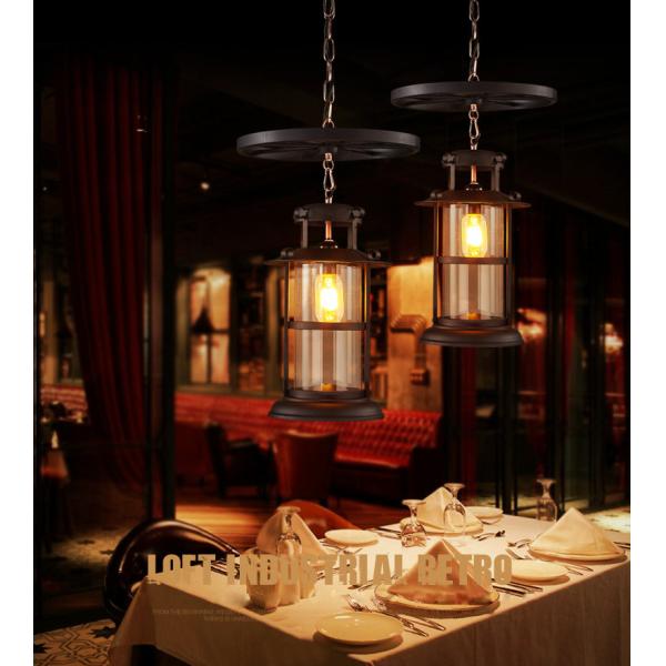 Retro Industrial Wind Wheel Chandelier Bar Table Coffee Restaurant Lantern