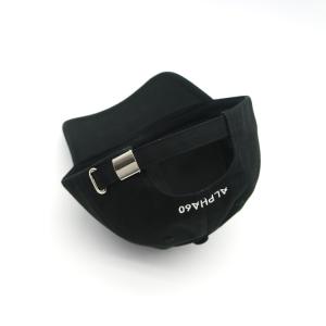 60cm Embroidered Baseball Caps Black And White Self Fabric Backclosure