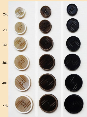 Fine edge resin brushed button with slot decorative for mink coat windbreaker button